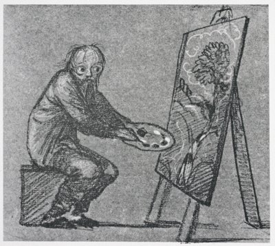 Caricatura autorretrato de Edward Burne Jones